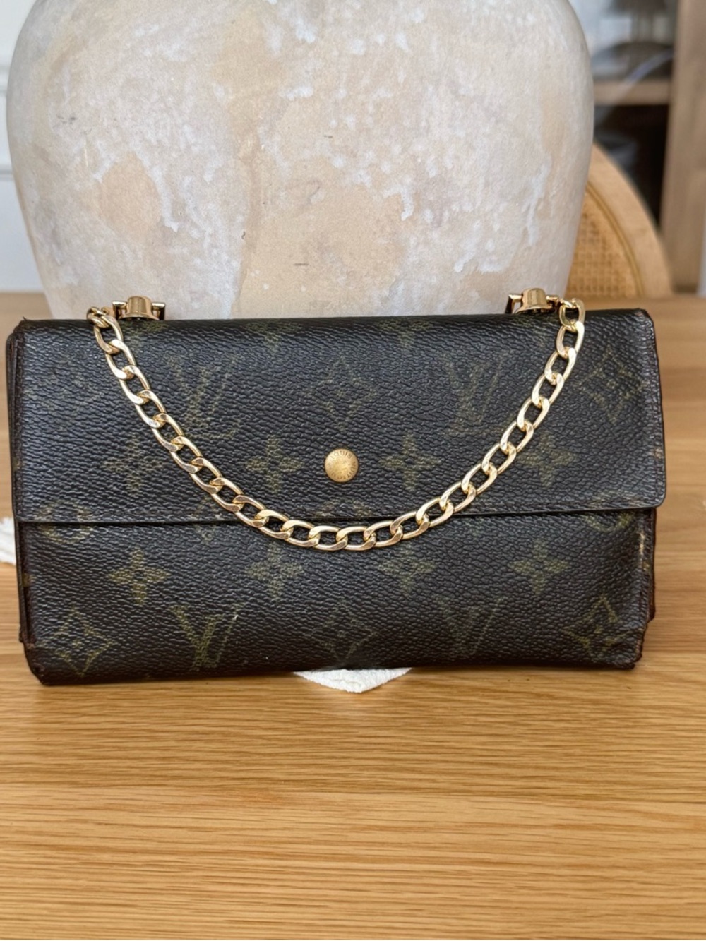 ✅AUTH✅ Louis Vuitton Brown Monogram Chain Wallet